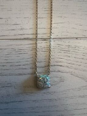 Kate Spade Gold Chain Necklace with Sparkling Iridescent Druzy Pendant